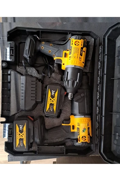 bull Şarjlı Darbeli Bijon Matkap Vidalama ve SDS Kırıcı Delici Hilti Seti 2 Makina 2 Akü Şarj Çanta - 5