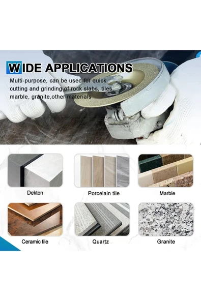 Depolife 100mm 300 kum Elmas Taşlama diski Silindir Ögütücü Granit mermer Demir çelik Pah Bileme Kesim için - 7
