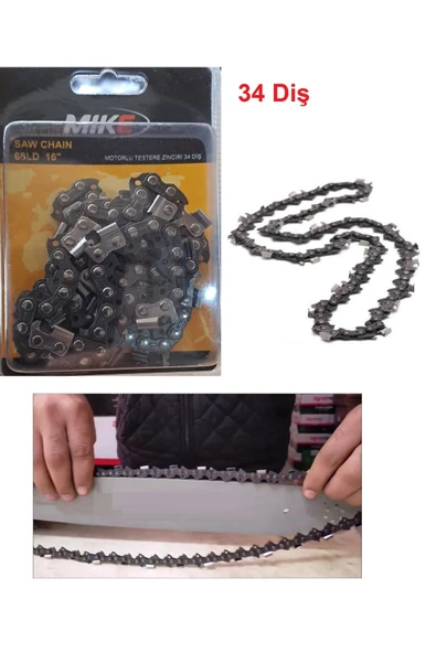 Depolife 3/25 34 Diş Motorlu Testere Zinciri Saw Chain 68LD 16" - 2