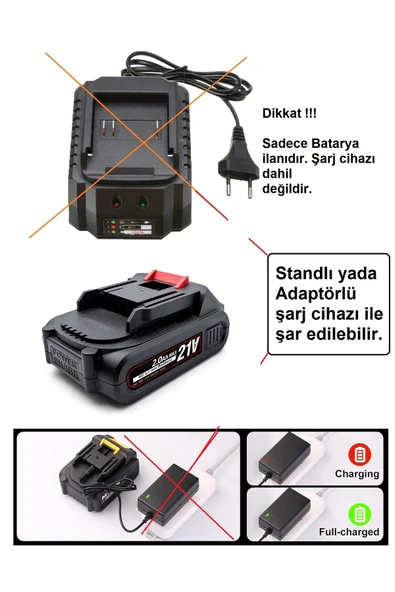Depolife Şarlı Makime Bataryası 5 pil Şarjlı Matkap yedek Batarya üniversal pil Grubu - 5