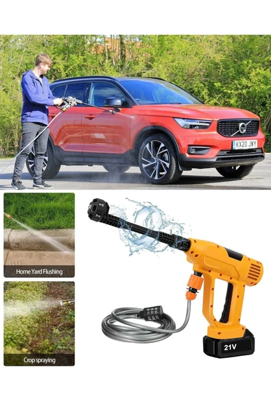 Depolife Basınçlı Araç Yıkama Makinesi Akülü Şarjlı Kablosuz Yüksek Basınçlı Tabanca Köpüklü Yıka - 6