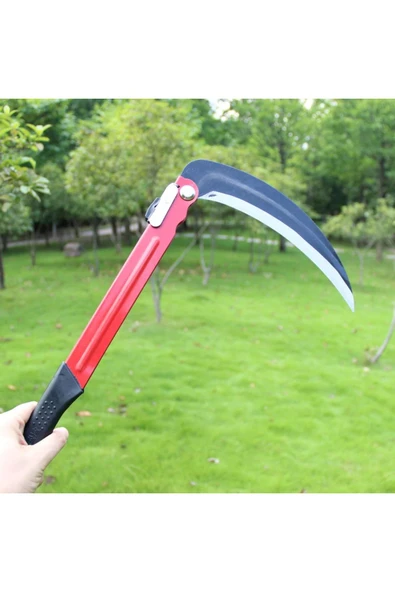 Depolife Katlanır Tırpan Ot Çalı Kesme dal Budama Orak - 6