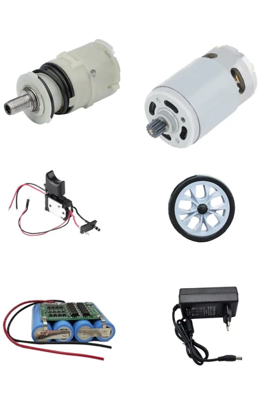 Depolife Motor Tork Dişli Hız Kontrol Tetiği Batarya Şarj Cihazı Tekerlek Proje Okul Ödev Scooter Araç Imalat