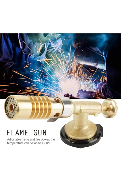 Depolife Tamirci Kaynak Şalama Pürmüzü Yüksek Alevli Metal Kafa Pürmüs Torch Ve 5li Kamp Gazı Seti 400ml - 6