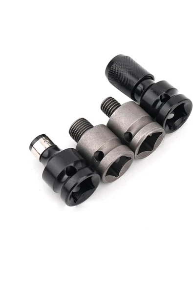 Depolife Torklu Somun Sıkma Bijon Sökme Darbeli Matkap için Bits Adaptörü 4lü Set Yaylı Ağır hizmet Mandreni - 1