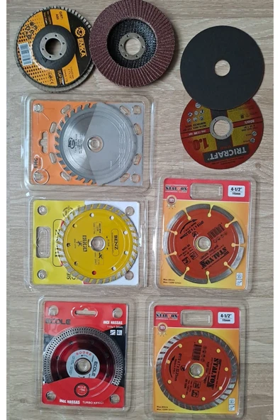 Depolife Ahşap Metal Mermer Granit Seramik kesici disk Seti Kesme Zımparalama Daire Disk Bıçak Takımı 115mm - 5