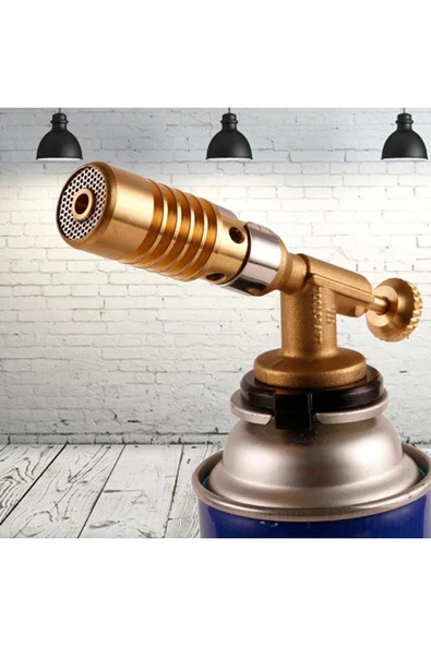 Depolife Profesyonel Pirinç Mutfak Pişirme Gaz Bütan Mutfak Meşale Kaynak Barbekü Alev Torch - 6