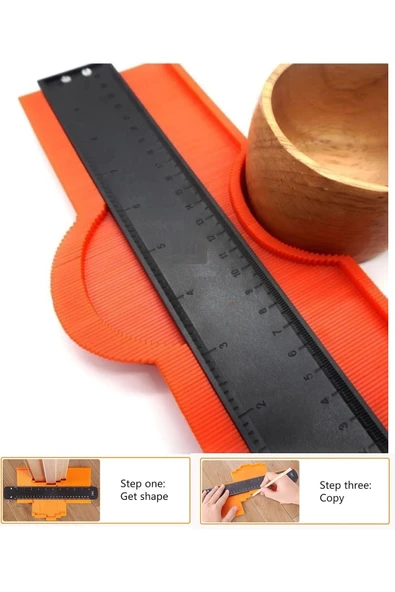 Depolife Şablon Tarağı Şekil Gönye Kontur Çevre Kalıplama Ahşap Fayans Kaportacı Cizim Şekillendirme Tarak - Resim 6