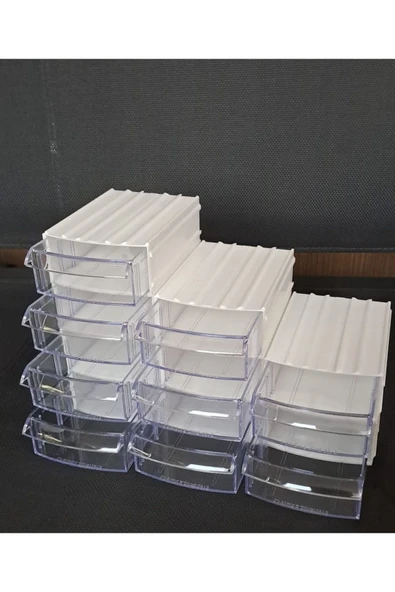 Depolife Şeffaf Çekmeceli Organizer Kutu 9 Kutu Dremel Gravür Boncuk Mücevher Saklama Kutusu düzenleyici - 4