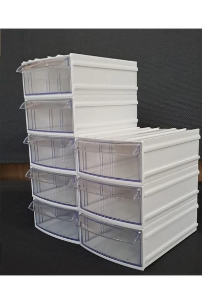 Depolife Şeffaf Çekmeceli Organizer Kutu 8 Kutu Dremel Gravür Boncuk Mücevher Saklama Kutusu düzenleyici - 3