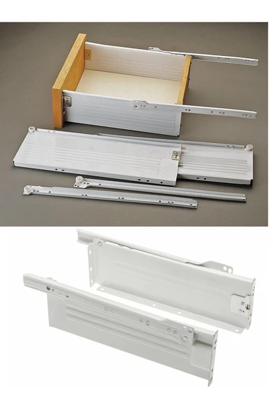 Depolife Metal Cekmece Kasası Mutfak Dolap Çekmece Raylı Kasa 400x85mm Metal Kenarlı Yanak - Resim 4