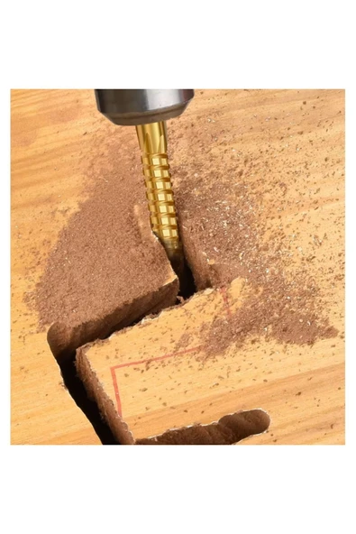 Depolife Delik Delme Pah Açma Kademeli Delme Panç Titanium 6 Parçalı Kozalak Matkap Freze Uç Seti - Resim 7