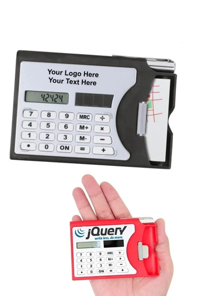 Depolife 1000 Adet Taşınabilir Hesap Makinesi Güneş Enerjili Kartvizitlik Tükenmez Kalem Cep Tipi Calculator - 7