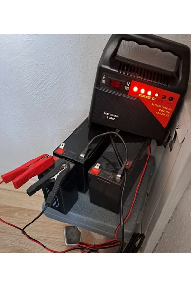 Depolife Araba Motosiklet Tekne Aküleri Akülü çocuk araçları için 6 volt ve 12 Volt Akü Şarj Cihazı Korumalı - 6