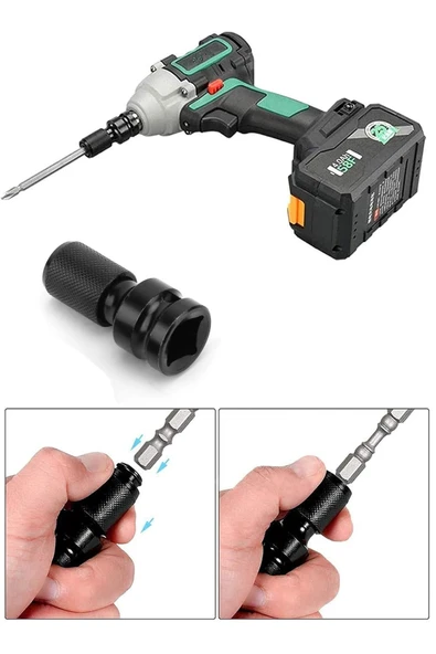 Depolife Torklu Somun Sıkma Bijon Sökme Darbeli Matkap için Bits Adaptörü 1 adet Yaylı Ağır hizmet Mandreni - 5
