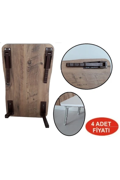 Depolife Yer Sofrası Ayağı Katlanır Ayak 4 Adet Sofra Ve Sini montaj Ayakları - 2