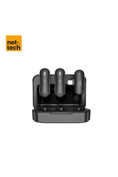 Nettech Nt-0t09 Plastik Lightning Kablosuz Yaka Mikrofonu - Siyah - 2