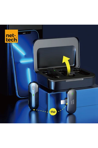 Nettech Nt-0t09 Plastik Lightning Kablosuz Yaka Mikrofonu - Siyah - 5