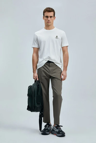 Lufian Minimalist Yuvarlak Yaka Kısa Kol Erkek T-Shirt - Günlük Stil - 10