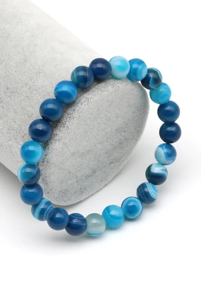 Madagaskar Akik Doğal Taş Bileklik 8 mm Küre Kesim ürün görseli