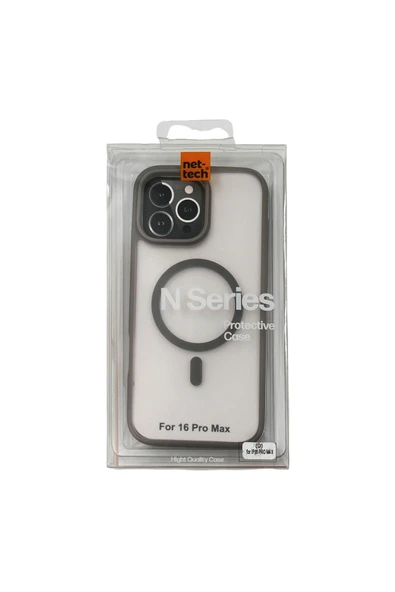 Nettech İphone 16 Pro Max Uyumlu Nt-n060 Ultra Lüx Magsafe Arka Koruma Kılıf - Gri - 3