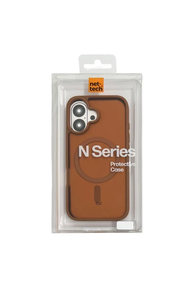 Nettech İphone 16 Uyumlu Nt-n063 Magsafeli Sararmaz Arka Koruma Kılıf - Kahverengi - 3