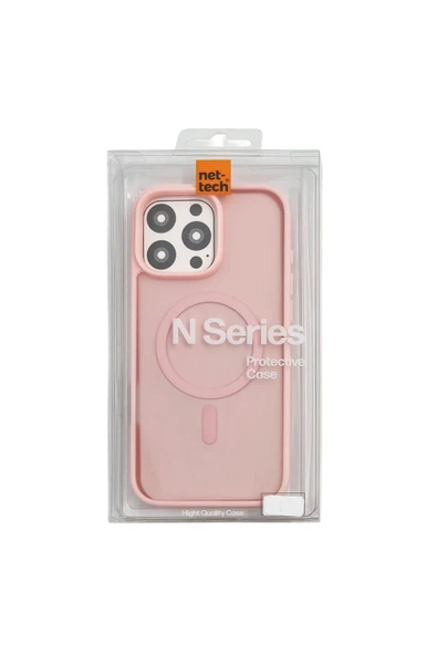 Nettech İphone 16 Pro Uyumlu Nt-n063 Magsafeli Sararmaz Arka Koruma Kılıf - Pembe - 3