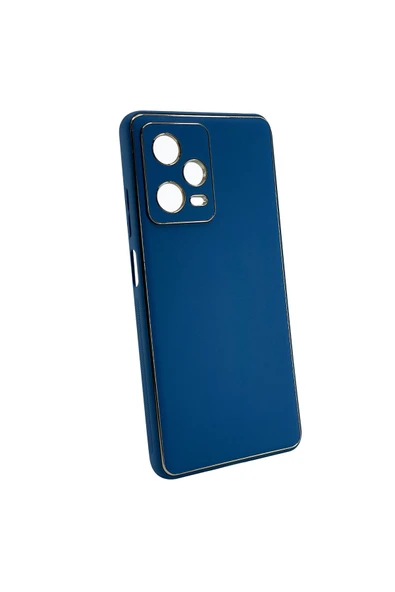 Nettech Xiaomi Redmi Note 12 Uyumlu Coco Leather Seri Arka Koruma Kılıf - Lacivert - 2