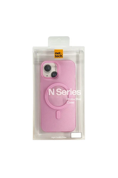 Nettech İphone 15 Plus Uyumlu Nt-n010 Slim Magsafe Arka Koruma Kılıf - Pembe - 3