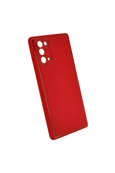 Nettech Samsung Galaxy Note 20 Uyumlu Coco Leather Seri Arka Koruma Kılıf - Kırmızı - 2