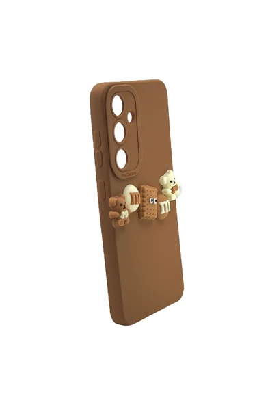 Nettech Samsung Galaxy S24 Uyumlu Lüx Bear Arka Koruma Kılıf - Kahverengi - 2