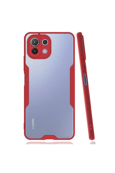 Nettech Xiaomi Mi 11 Lite Uyumlu Platin Seri Arka Koruma Kılıf - Kırmızı - 1