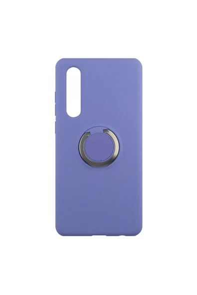 Nettech Huawei P30 Uyumlu Nano Ring Arka Koruma Kılıf - Mor - 1