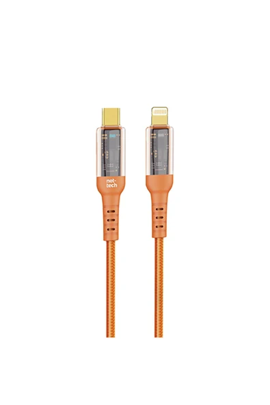 Nettech Nt-dc35 30w Plastik 100 Cm Type-c To Lightning Şarj Ve Data Kablosu - Turuncu - 1