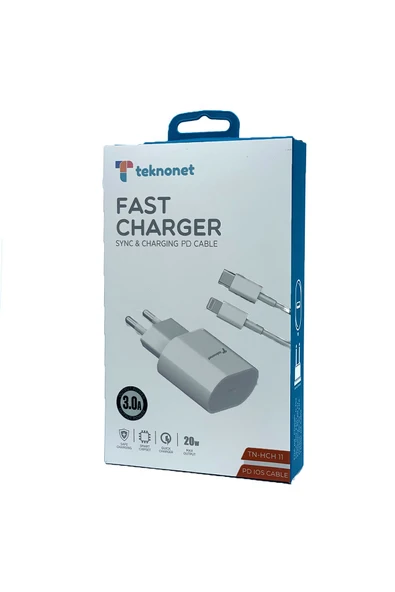Teknonet TN-HCH11 20W PD 3000 mAh Lightning Kablo + Şarj Aleti (Kablo Dahil) - Beyaz - 3