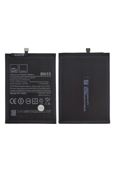 Nettech Teknonet Xiaomi Redmi Note 9 Pro Uyumlu 4900 mAh Batarya