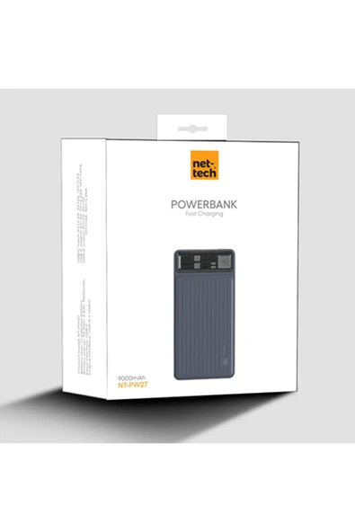 Nettech Nt-pw27 25w 3 Çıkışlı 9000 Mah Taşınabilir Şarj Aleti Powerbank (GRİ) - 4