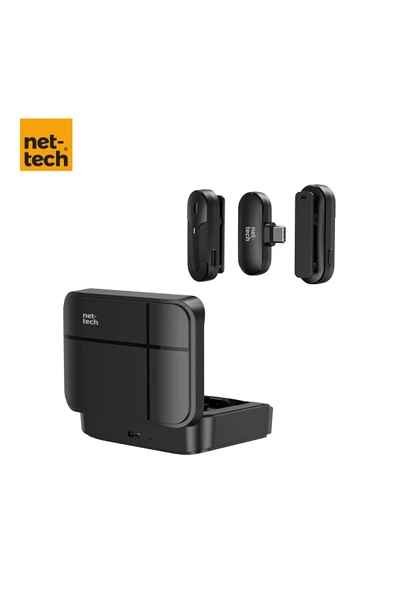 Nettech Nt-0t08 Plastik Type-c Kablosuz Yaka Mikrofonu - Siyah - 4