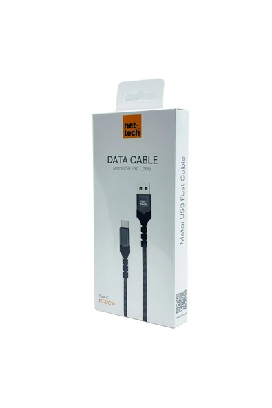 Nettech Nt-dc16 Ip Örgü 120 Cm Type-c Şarj Ve Data Kablosu - 3