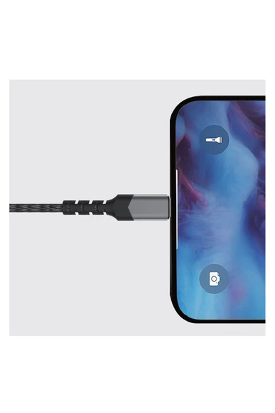 Nettech Nt-dc16 Ip Örgü 120 Cm Type-c Şarj Ve Data Kablosu - 2