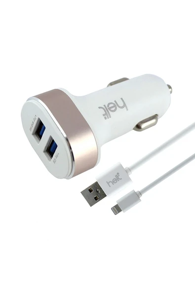 Helt HT-17 5W 2 Çıkışlı Lightning Kablo + Araç Şarj Aleti