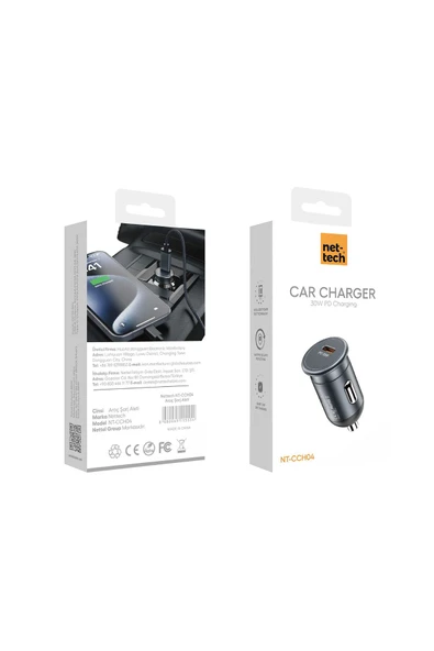 Nettech Nt-cch04 Type-c Pd 30w 1 Çıkışlı Araç Şarj Aleti Siyah - 2