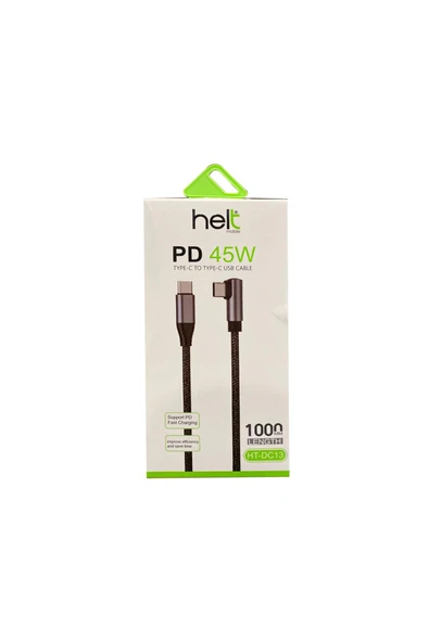 Helt HT-DC13 PD 45W İp Örgü 100 Cm Type-C To Type-C Şarj ve Data Kablosu - 3