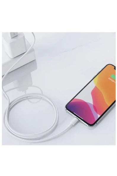 Nettech NT-20 Plastik 100 Cm Lightning Şarj ve Data Kablosu (Beyaz) - 2
