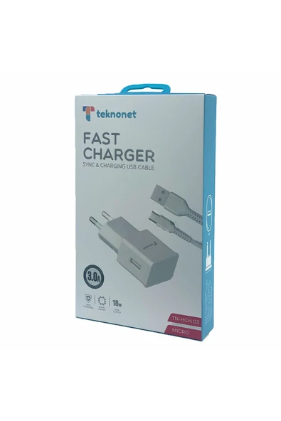 Teknonet TN-HCH03 18W 3000 mAh Micro Kablo + Şarj Aleti (Kablo Dahil) - 3