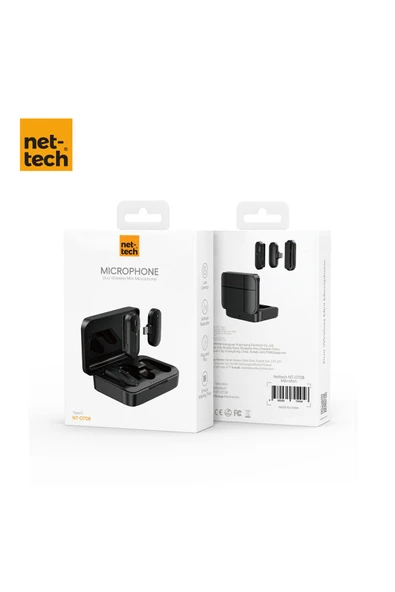 Nettech Nt-0t08 Plastik Type-c Kablosuz Yaka Mikrofonu - Siyah - 7
