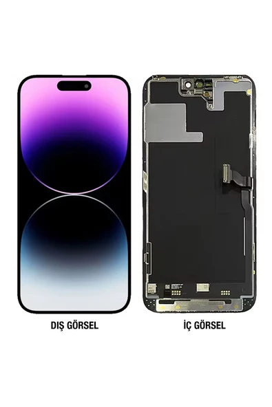 Teknonet İphone 14 Pro Max Uyumlu Gx Oled Lcd Dokunmatik Ekran Çıtalı - Siyah - 1