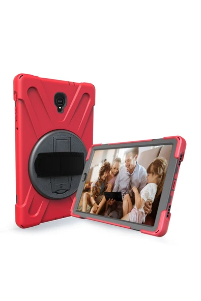 Nettech Samsung Galaxy T590 Tab A 10.5 inç Uyumlu Sport Seri Arka Koruma - Kırmızı - 2