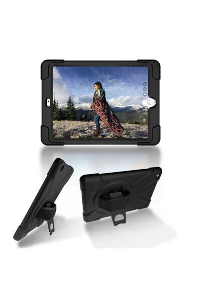 Nettech İpad Air Uyumlu Defender Zırhlı 360 Derece Sport Seri Tablet Arka Koruma - Siyah - 3