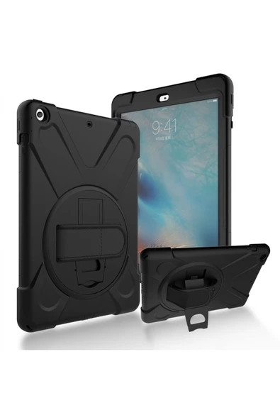Nettech İpad Air Uyumlu Defender Zırhlı 360 Derece Sport Seri Tablet Arka Koruma - Siyah - 4